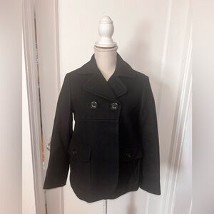 GAP Women's Classic Black wool lined Peacoat size small petite